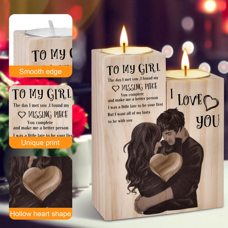 Valentines Gifts for Her Girlfriend,Heart-shaped Craft Candlestick Shelf Gifts for Women Wife,Birthday Gifts for Her Women Wife on Valentines Day Anniversary