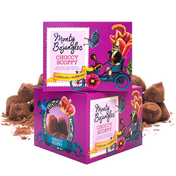 Monty Bojangles Choccy Scoffy | 2 Gift Boxes - Choose from 10 Flavours | Cocoa Dusted Truffles, 2 x 150g (Gift Pack 300g) - Gift Guide