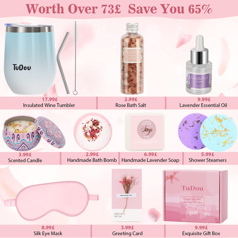 Birthday Pamper Gifts , Unique Self Care Package Relaxation Spa Bath Set for Her, Wellbeing Get Well Soon Gifts for Women, Ladies Hamper Birthday Gifts for Mum, Sister, Friends, Wife