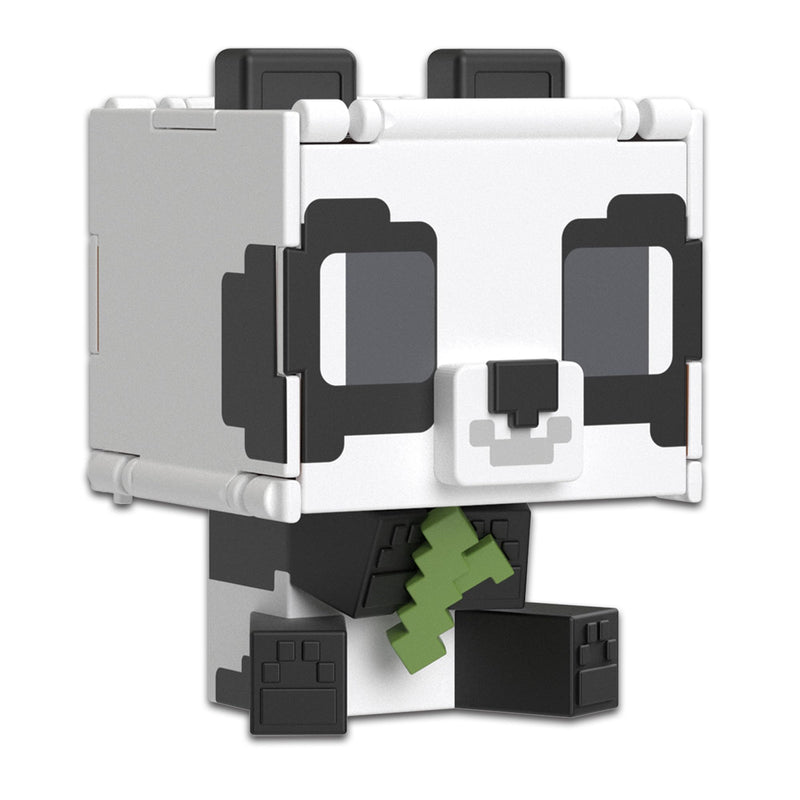 Mattel Minecraft Flippin’ Figs Figures Collection with 2-in-1 Fidget Play, 3.75-in Scale, Large Heads & Pixelated Design (Characters May Vary), HTL48, Black and White - Panda