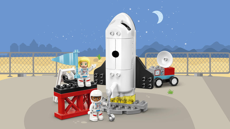 LEGO 10944 DUPLO Town Space Shuttle Mission Rocket Toy, Set Preschool Toddlers Age 2-4 Years Old With Astronaut Figures