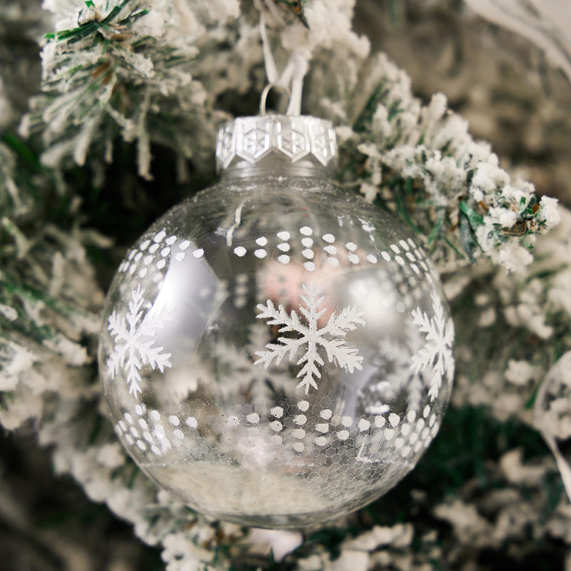 9Pcs Christmas Ball Ornaments Set, Clear Glitter Hanging Decorations, Shatterproof Baubles for Christmas Home Decoration (White, One Size) - Gift Guide