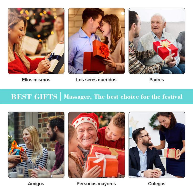 Neck Massager Back Massager with Heat - Shiatsu Neck Massager Present, Gifts for Women/Men/Mom/Dad -Deeper Tissue Kneading Massage Pillow for Neck, Back, Shoulder, Leg, Foot, Body Relieve Muscle Pain