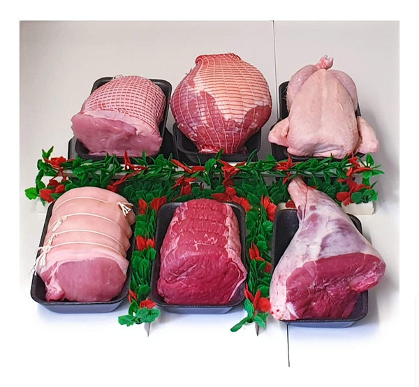 Shukers Butchers Extra Value Ultimate Bargain Family Christmas Meat Hamper Roast Joint Pack Beef, Pork, Lamb, Turkey, Gammon, Chicken, Fresh Modern Family Buy Meat Pack. - Gift Guide