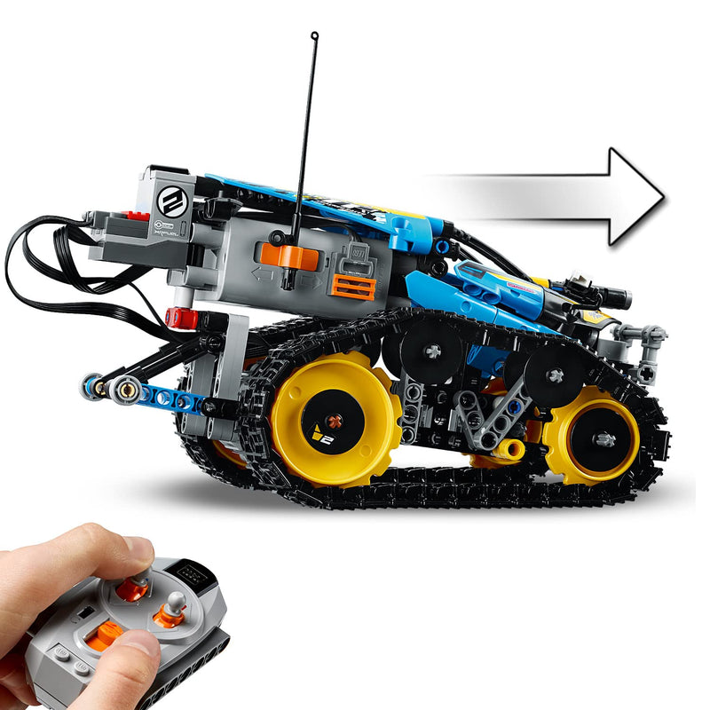 LEGO 42095 Technic Remote-Controlled Tracked Stunt Racer Toy, 2 in 1 Race Car Model with Power Functions Motor Building Set, Racing Vehicles Collection