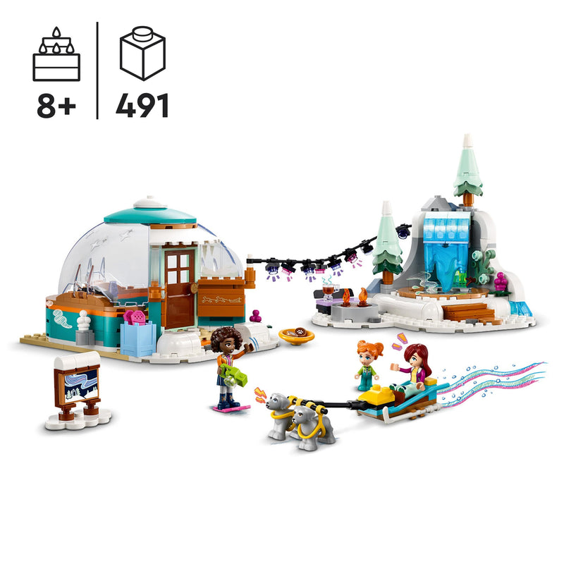 LEGO Friends Igloo Holiday Adventure Playset with Glamping Tent, 2 Sled Dogs, Mini-Dolls and Accessories, Winter Imaginative Play Toys for Girls, Boys, Kids Aged 8 and Up 41760