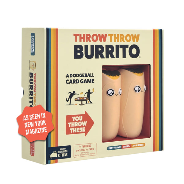 Throw Throw Burrito by Exploding Kittens - 2-6 Players - Ages 7+ - 15 Minutes to Play - Dodgeball Card Game - Party Game, Family Game Night, Kid and Adult Card Game