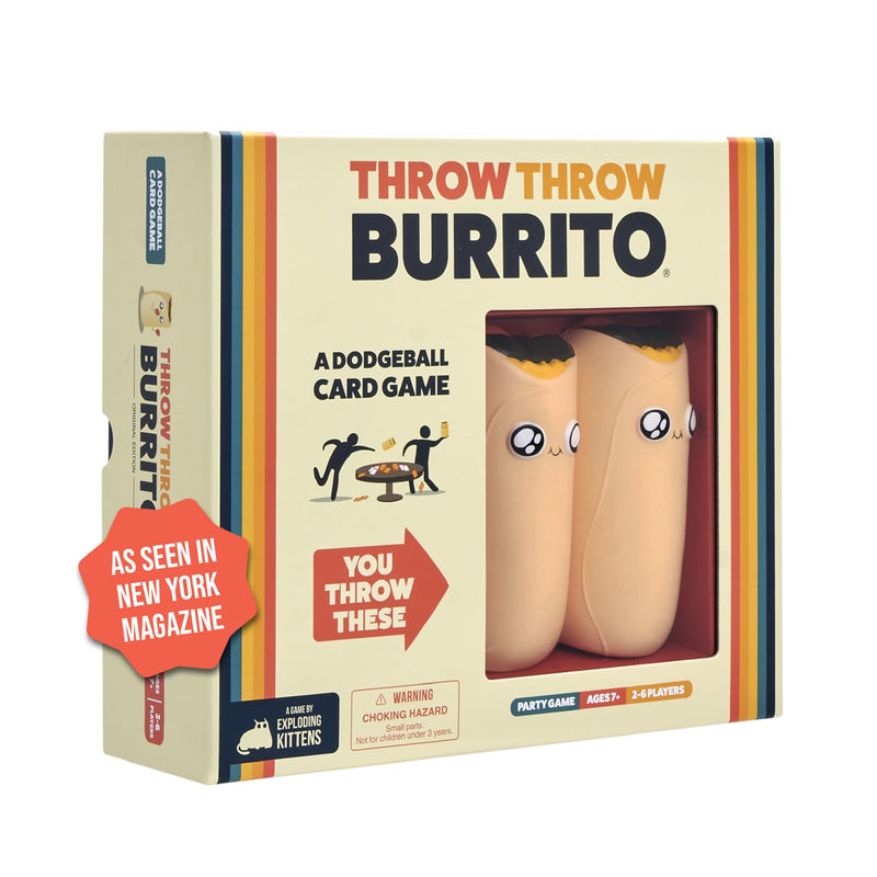 Throw Throw Burrito by Exploding Kittens - 2-6 Players - Ages 7+ - 15 Minutes to Play - Dodgeball Card Game - Party Game, Family Game Night, Kid and Adult Card Game