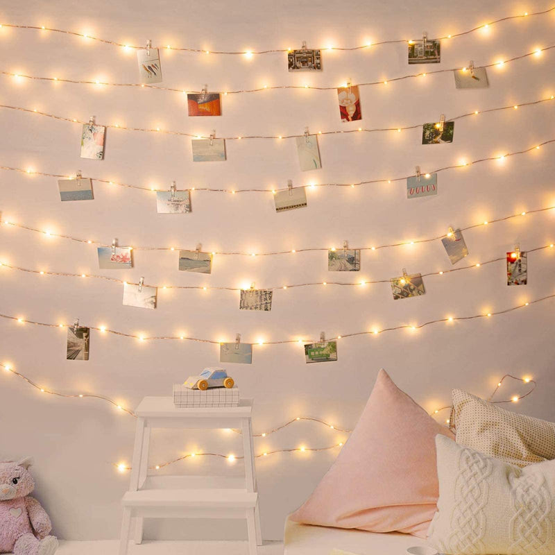 GloBrite 50 LED Photo Clip String Lights | 5M Photo Peg Fairy Lights with 30 Clips | Battery Powered Aesthetic Room Decor Hanging Photo Frames for Bedroom Wedding Birthday Decoration - Gift Guide