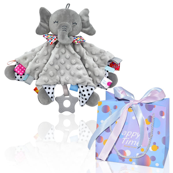 UNMOT Baby Comfort Blanket set, Elephant Infant Nursery Comforter, Newborn Baby Gifts for Boys and Girls, 0-6 Months Baby Safety Blanket with Gift Bag (Gift Bag &Gray Elephant) - Gift Guide