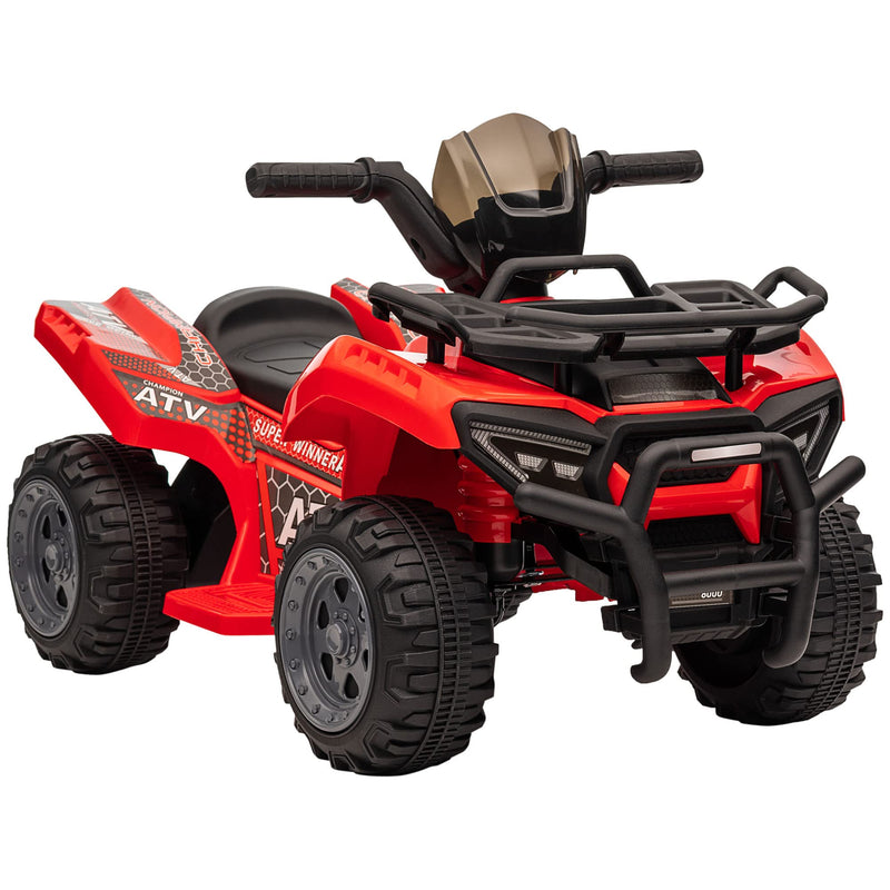 HOMCOM 6V Kids Electric Ride on Car Toddlers Quad Bike ATV Toy With Music for 18-36 months Red