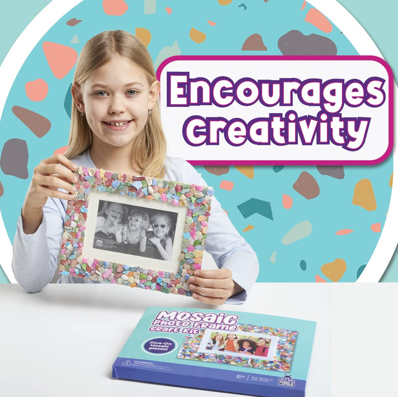 PURPLE LADYBUG Decorate Your Own Mosaic Photo Frame Craft Kits for Kids Age 6+ - Great 7 Year Old Girl Gifts, Arts & Crafts for Kids Ages 6 7 9 10+ - Gifts for 8 Year Old Girls - Girls Christmas Gifts - Gift Guide