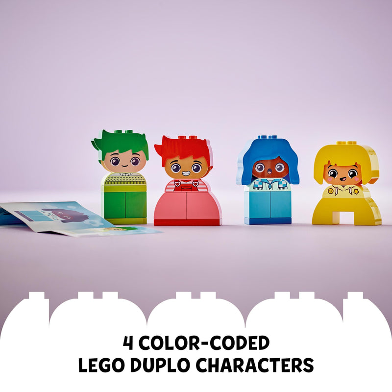 LEGO DUPLO My First Big Feelings & Emotions, Customisable Early Development Activity Learning Toys with 23 Coloured Building Bricks and 4 Characters for Toddlers & Kids Aged 18 Months Old Plus 10415