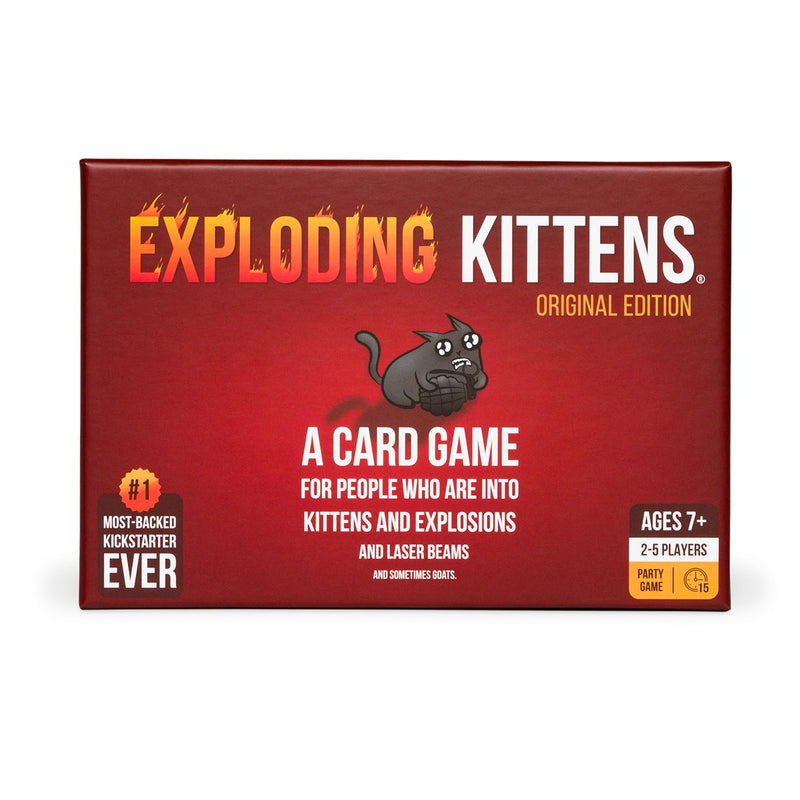 Exploding Kittens Original Edition - 2-5 Players - Ages 7+ - 15 Minutes to Play - High Stakes Card Game - Party Game, Family Game Night, Kid and Adult Card Game