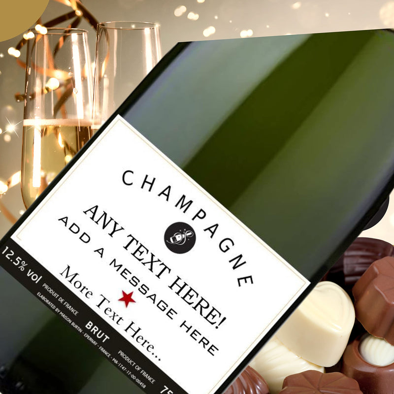 Personalised Champagne Gift Set - Champagne and Chocolate Hamper