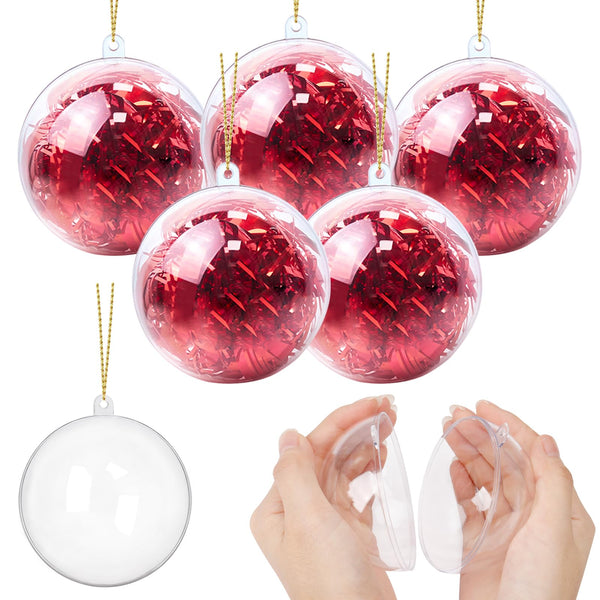 YONTINY 20pcs Christmas Clear Baubles, 8cm Clear Plastic Empty Baubles To Fill Christmas Tree Decoration Transparent Ball Ornament Personalised Baubles For Christmas Wedding Party Home Decor - Gift Guide