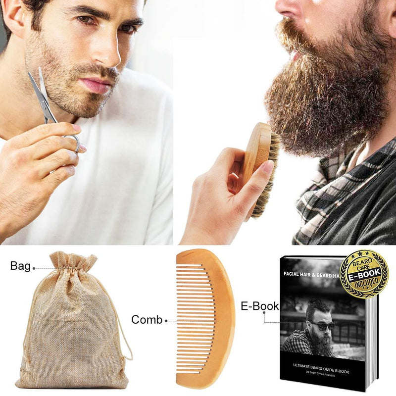 Upgraded Beard Grooming Kit w/Beard Conditioner,Beard Oil,Beard Balm,Beard Brush,Beard Wash,Beard Comb,Beard Scissor,Bag,E-Book,Beard Care Daddy Gifts for Men Him Dad Husband Boyfriend - Gift Guide