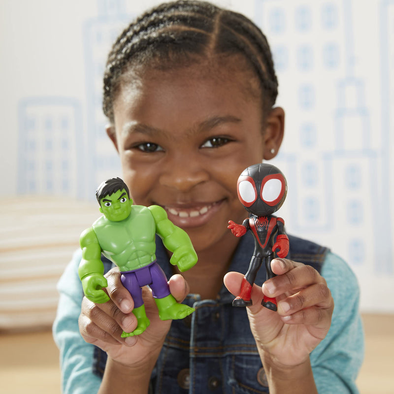 Hasbro Marvel F1486FF2 Marvel Spidey and His Amazing Friends Hero Reveal Multipack with Mask-Flip Feature, 10 cm Action Figure Toys, Kids 3 and Up, Black Amazon Exclusive