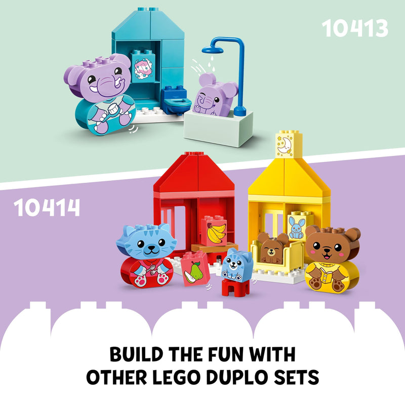 LEGO DUPLO My First Daily Routines: Eating & Bedtime Toddler Learning Toys with 2 Houses and 4 Animal Figures, Let's Toddlers Explain Feelings, Gifts for Kids, Girls and Boys Aged 18 Months Plus 10414