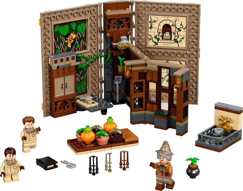 LEGO 76384 Harry Potter Hogwarts Moment: Herbology Class Collectible Book Toy, Travel Case, Portable Playset