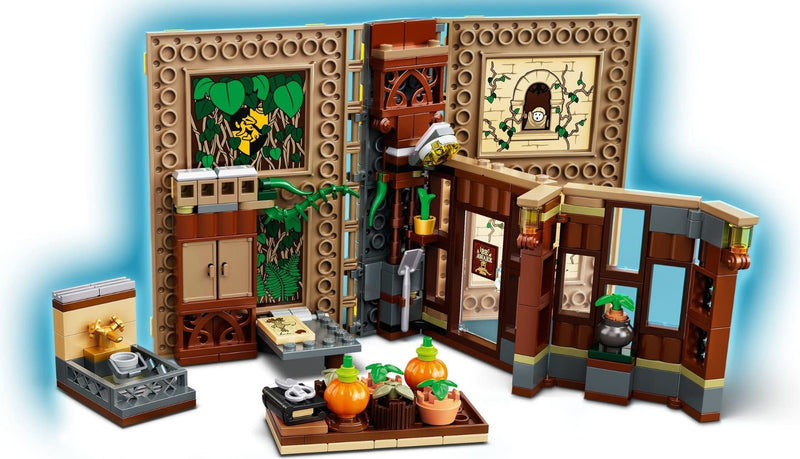 LEGO 76384 Harry Potter Hogwarts Moment: Herbology Class Collectible Book Toy, Travel Case, Portable Playset