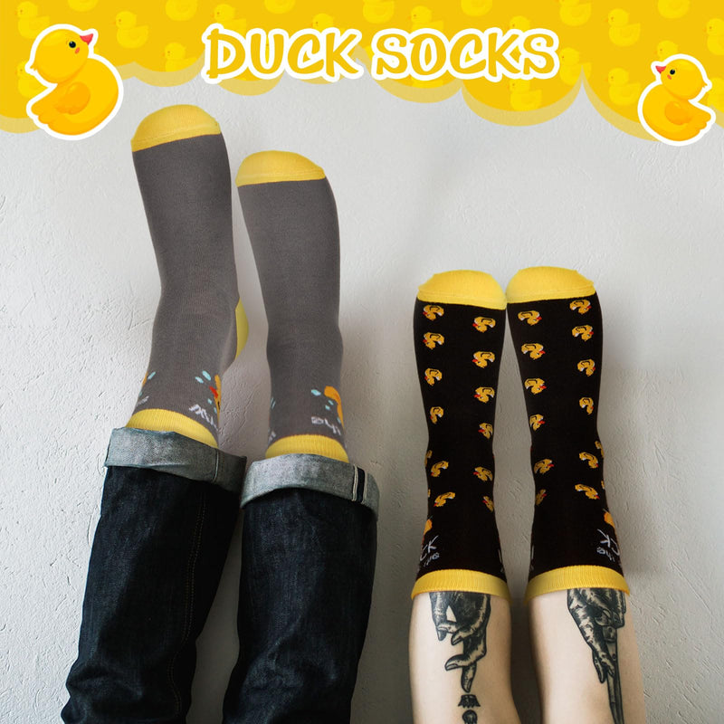 Hicarer 2 Pairs Funny Animal Socks Duck Socks Novelty Socks Duck Socks for Women Men Christmas Gifts