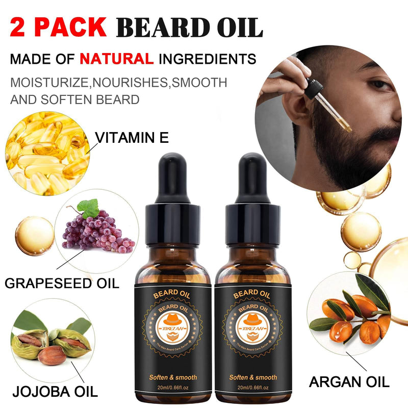 Upgraded Beard Grooming Kit w/Beard Conditioner,Beard Oil,Beard Balm,Beard Brush,Beard Wash,Beard Comb,Beard Scissor,Bag,E-Book,Beard Care Daddy Gifts for Men Him Dad Husband Boyfriend - Gift Guide