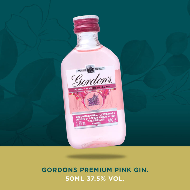 Gin Gift Set - Flavoured Gin 4x5cl Gordons Pink Gin, Edinburgh Gin Rhubarb and Ginger, Tanqueray Gin, Dockyard Orange Gin, 4x125ml Fentimans Tonic Cocktail Mixers - Gin Gifts for Women, Men, Christmas