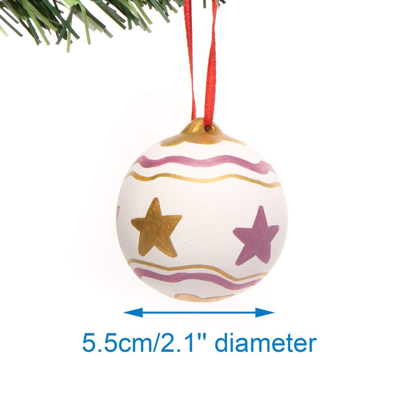 Baker Ross EX5152 Make Your Own Bauble, Ceramic Christmas Arts and Crafts for Kids to Decorate and Personalise Brown, 4 Count (Pack of 1) - Gift Guide