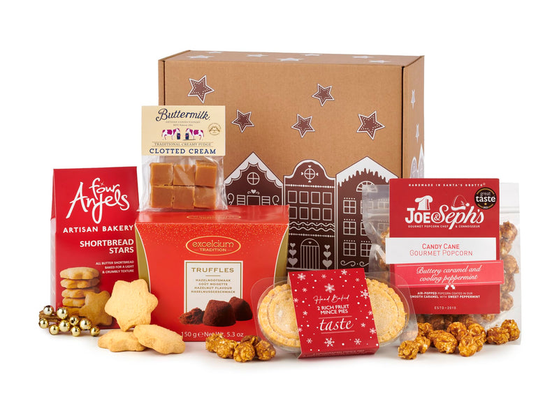 Thornton and France The Christmas Box Gift | Sweet Treats Luxury Christmas Food Hamper | Alcohol-Free Hamper with Truffles, Biscuits & Mince Pies | 5 Delicious Items - Gift Guide