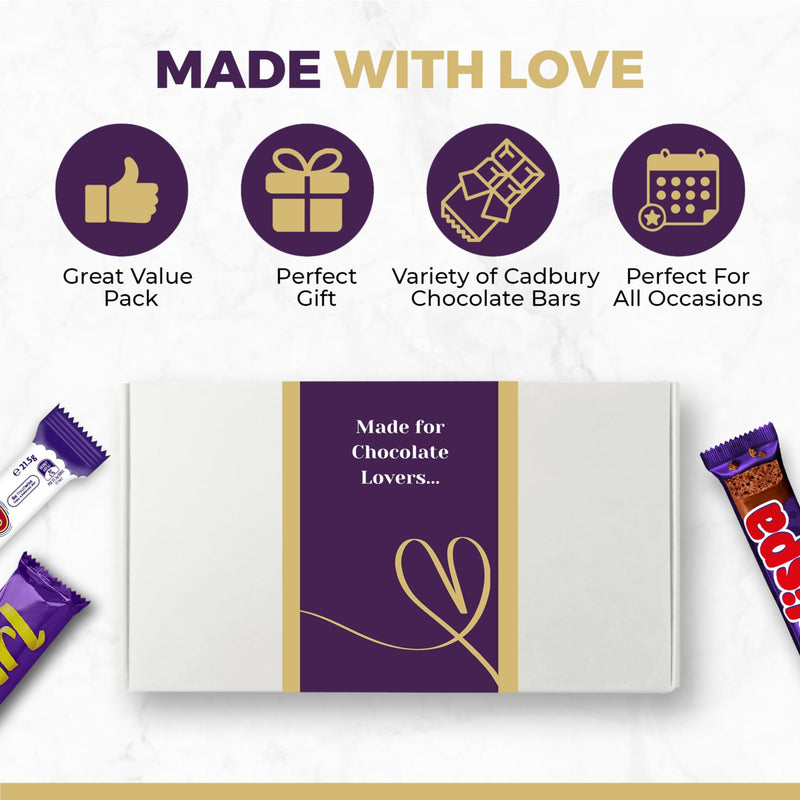 Chocolate Gift Box Bundle With Full Sized Chocolate Bars Selection Box - Wispa, Twirl, Caramel Chocolate and More - Letterbox Gifts - Hamper Chocolate Gift Set - Gift Guide