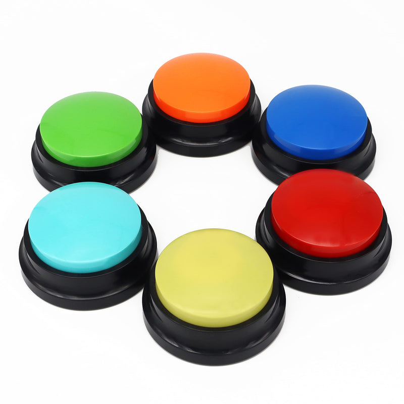 Voice Recording Button, Dog Buttons for Communication Pet Training Buzzer, 30 Second Record & Playback, Funny Gift for Study Office Home (6 Packs) - Gift Guide