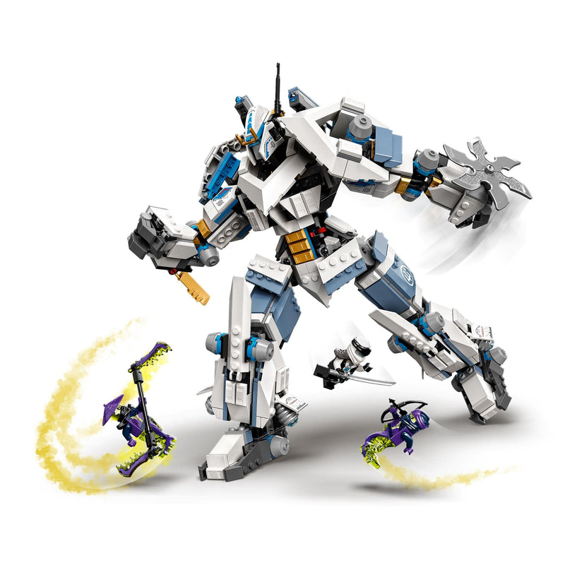 LEGO 71738 NINJAGO Legacy Zane’s Titan Mech Battle, Action Figure Ninja Toy with Golden Jay & Zane Minifigures, plus Ghost Warriors, Gifts for Kids, Boys & Girls