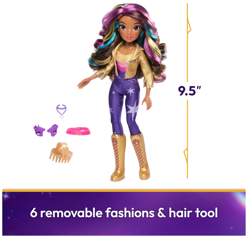 Unicorn Academy, Sophia Doll with Rainbow-Streaked Hair, 6 Fashion Accessories and Hair Styling Tool, 24.1cm, Dolls and Unicorn Toys for Girls Aged 4 and up