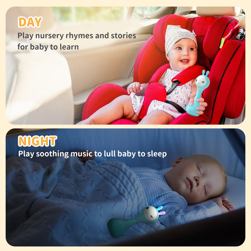 alilo Smarty Bunny Baby Rattle Musical Light Up Sensory Toys, Infants Newborns Baby Teething Toys 0-3-6-7-12 Months,1 Year Old boy/Girl Gifts 4 Music Modes and Color Recognition Function - Gift Guide