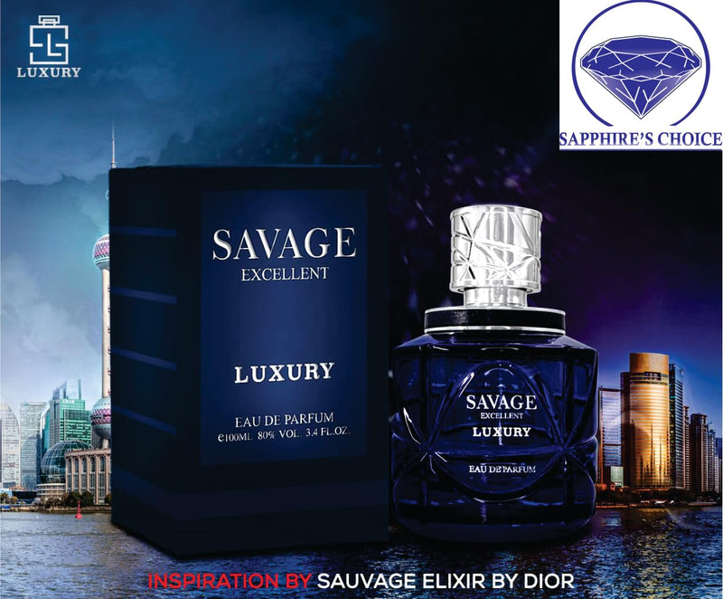 Sapphire’s choice - Savage Perfume – Inspired Savage elixir Perfume | Savage for Men Perfume | Grapefruit and Sandalwood Arabian Fragrance | Savage Men Perfume Spray 100ml Eau De Parfum Made in Uae