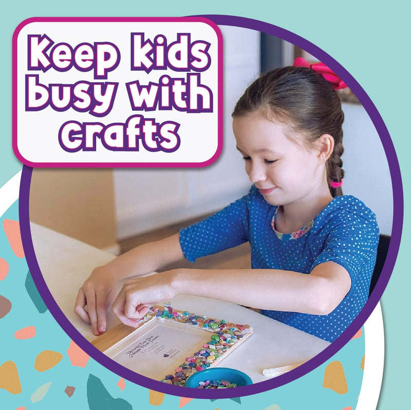 PURPLE LADYBUG Decorate Your Own Mosaic Photo Frame Craft Kits for Kids Age 6+ - Great 7 Year Old Girl Gifts, Arts & Crafts for Kids Ages 6 7 9 10+ - Gifts for 8 Year Old Girls - Girls Christmas Gifts - Gift Guide