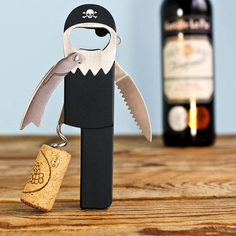 Suck UK | Pirate Bottle Opener | Corkscrew Bottle Opener & Wine Foil Cutter | Quirky Home Accessories | Cool Bottle Opener Gifts for Him | Novelty Gifts for Men | Funny Beer Gift & Beer Gifts for Men