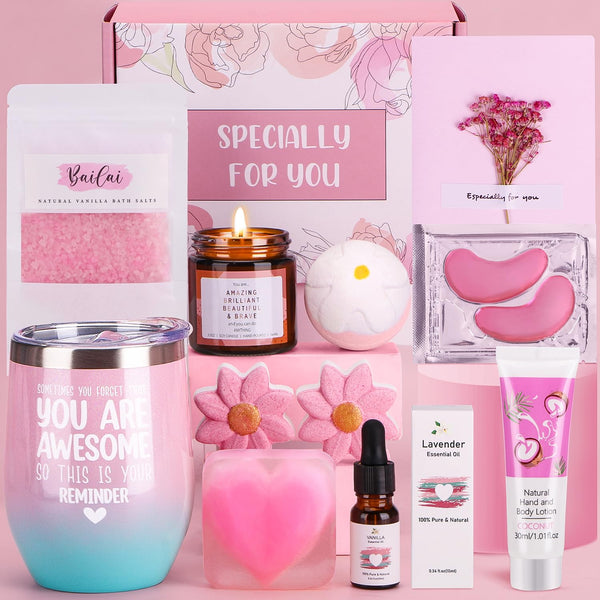 Vanilla&Coconut Pamper Gifts for Women, Unique Self Care package for Her Relaxation Spa Sets for Women Gift, Birthday Hamper Wellbeing Get Well Soon Gifts Ideas for Women Best Friend Bestie Sister Mum