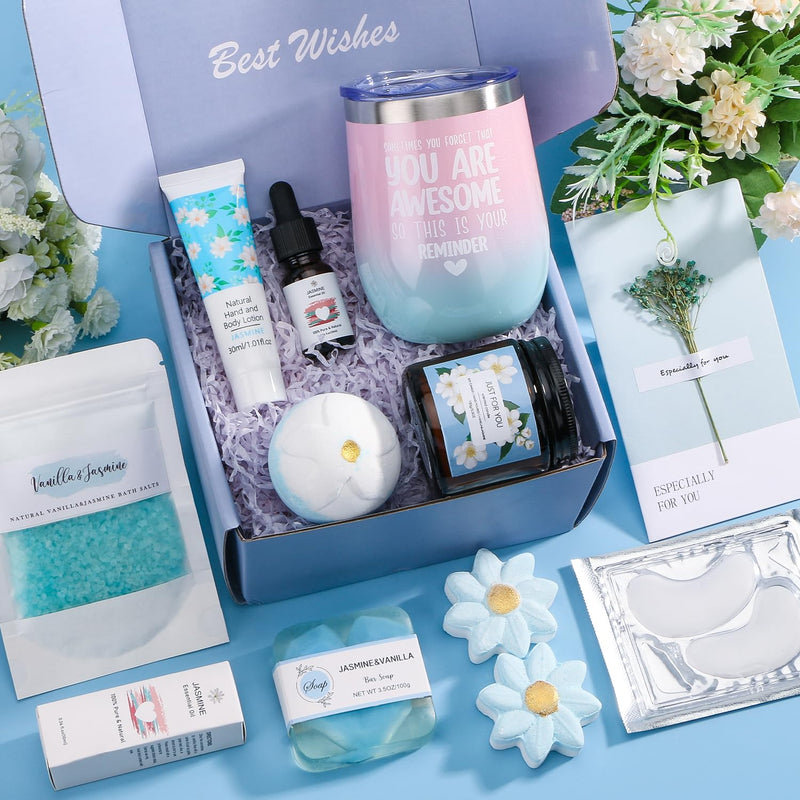 Bath Sets Pamper Gifts for Women, Unique Skin Care Self Care package for Her Relaxation Spa Sets for Women Gifts, Birthday Hamper Wellbeing Get Well Soon Gifts Ideas for Women Best Friend, Mum, Sister - Gift Guide