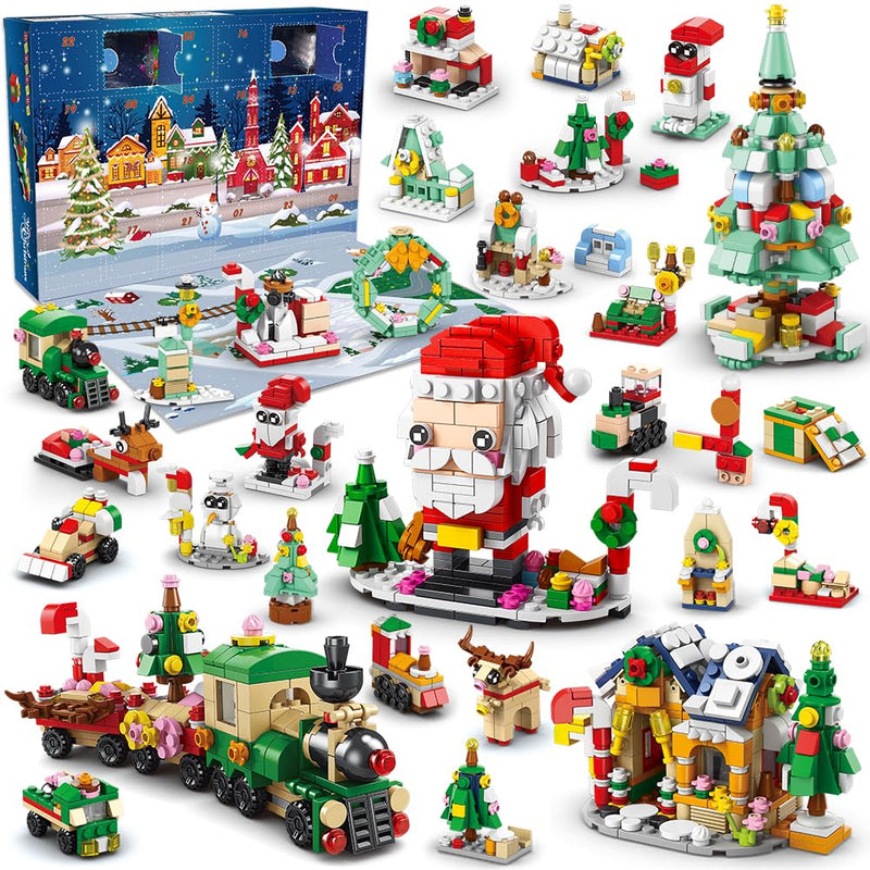HOGOKIDS 2024 Advent Calendar Christmas Building Set - 24 Collectible Surprises for Kids Countdown Playset Christmas Toys Includes Santa Claus Tree Train Nutcracker Blocks Boy Girl 6-12 Year(1122 PCS) - Gift Guide