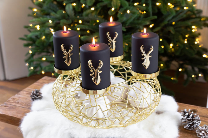 Edzard Advent wreath Milano, stainless steel, gold-coloured, diameter 13,4 in - Gift Guide