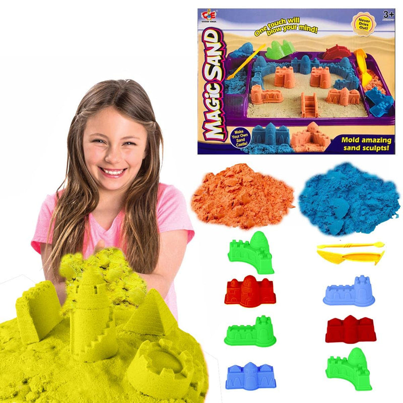 xwin Magic Sand Play Set, Mold Amazing Sand Sculpts 750g with Box Accessories Shape Molds, Fun Gifts Toy for Boys & Girls, Make Your Own Craft Activity for Kids - Gift Guide