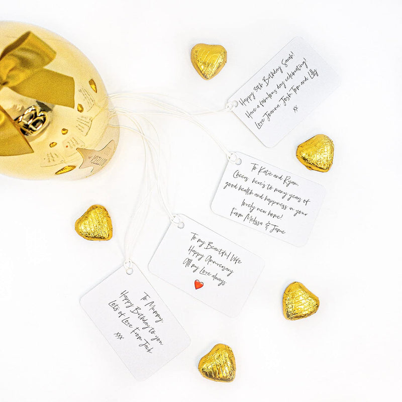 Moët & Chandon Champagne 750ml Gift Set Hamper With Two Matching Metallic Gold Champagne Flutes, Chocolates and Gift Box - Congratulations Gift With Personalised Gift Message (Gold Metallic Stems)