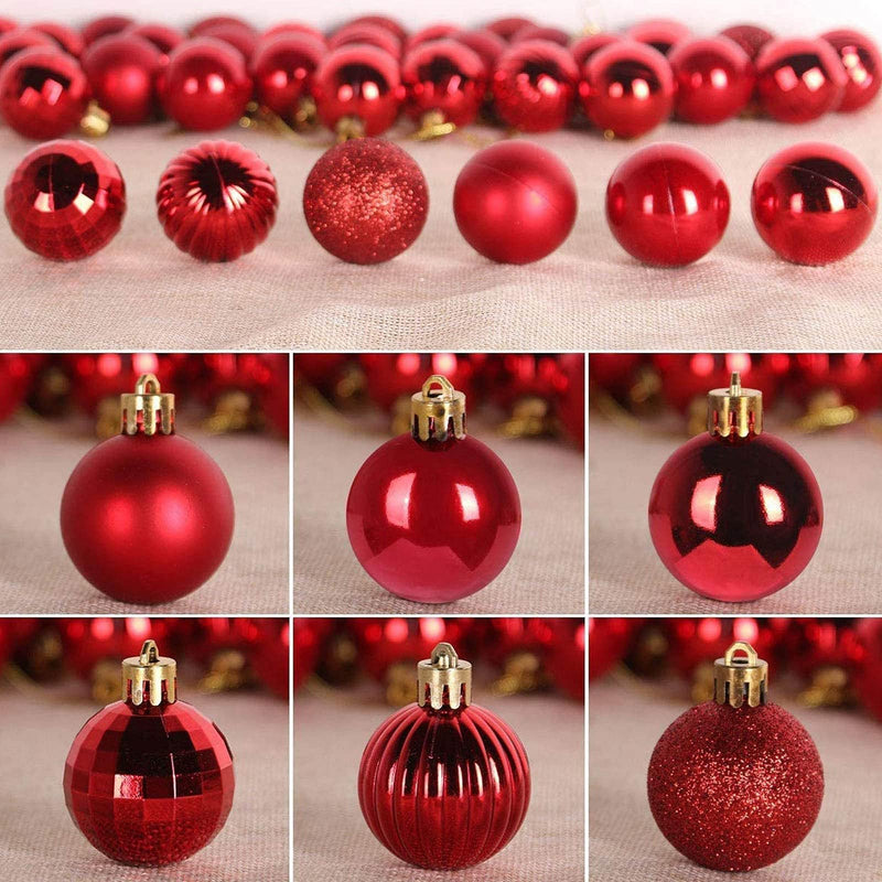 Christmas Baubles, 24/48 pcs Christmas Balls Ornaments for Christmas Tree Small Shatterproof Hanging Ball Baubles for Xmas Holiday Wedding Party Decorations Home Festival Decors (Red 3cm/24PC) - Gift Guide