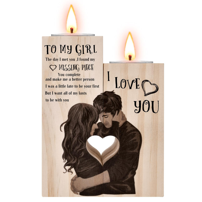 Valentines Gifts for Her Girlfriend,Heart-shaped Craft Candlestick Shelf Gifts for Women Wife,Birthday Gifts for Her Women Wife on Valentines Day Anniversary