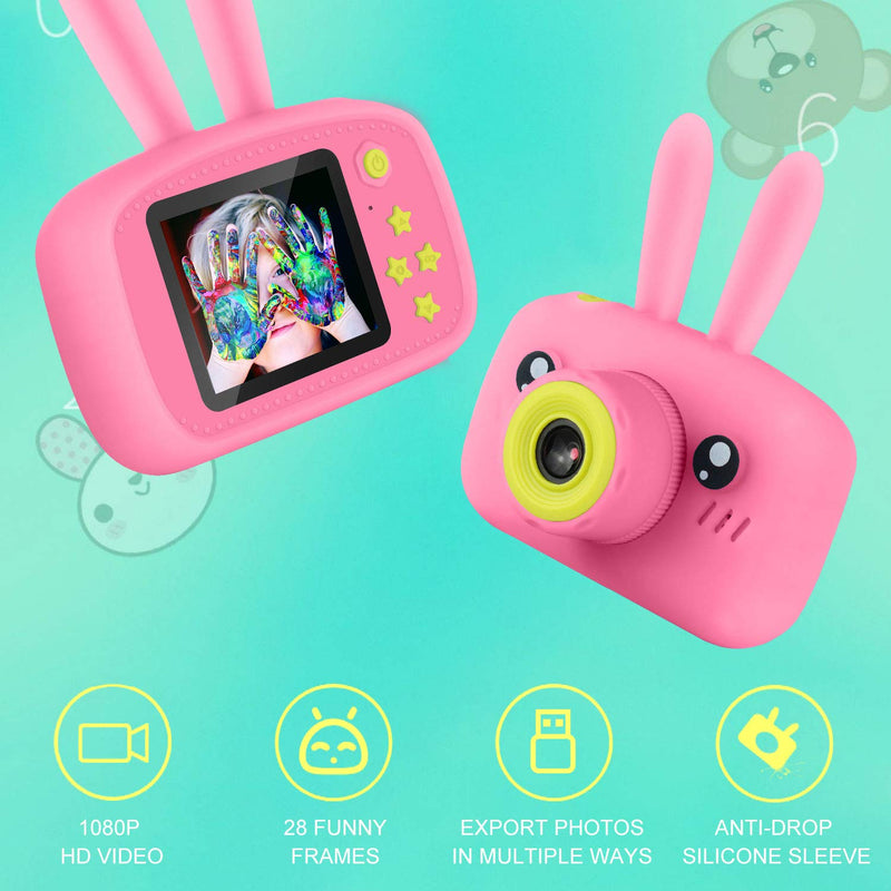 Kids Camera for 3-12 Year Old Girls, Digital Camera Girls Toys 2 inch for Children with 32GB SD Card Birthday Christmas Toy Gifts for 3 4 5 6 7 8 Year Old Girls Birthday Creative Gift Pink - Gift Guide