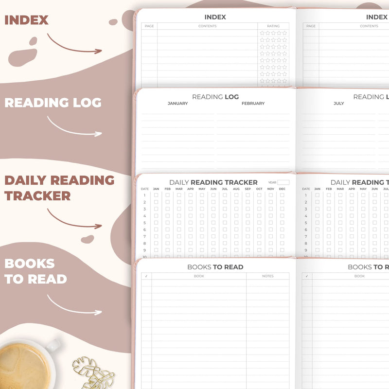 Clever Fox Reading Journal – Guided Book Review Log with Reading Tracker – Gift Book Accessories for Reading Lover – Book Tracking Journal for Kids & Adults – A5 Size, 14.6x21.3cm (Rose Gold)
