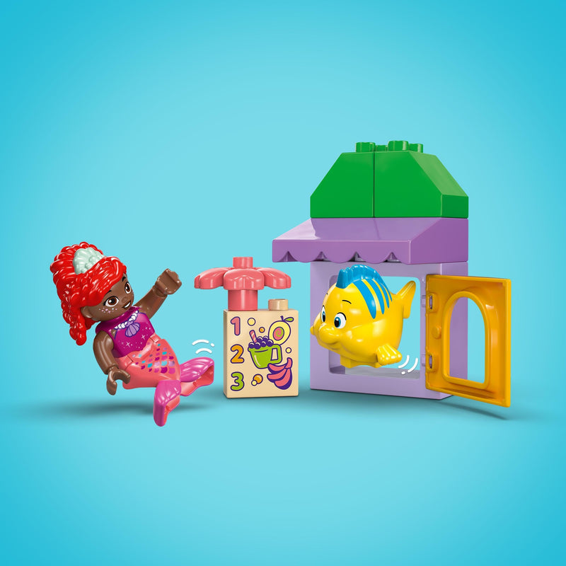 LEGO DUPLO | Disney Ariel and Flounder’s Café Stand, The Little Mermaid Building Toy for Kids, Girls & Boys Age 2, Toddler Learning Toys with Pretend Food, Educational Bricks Set, Birthday Gift 10420