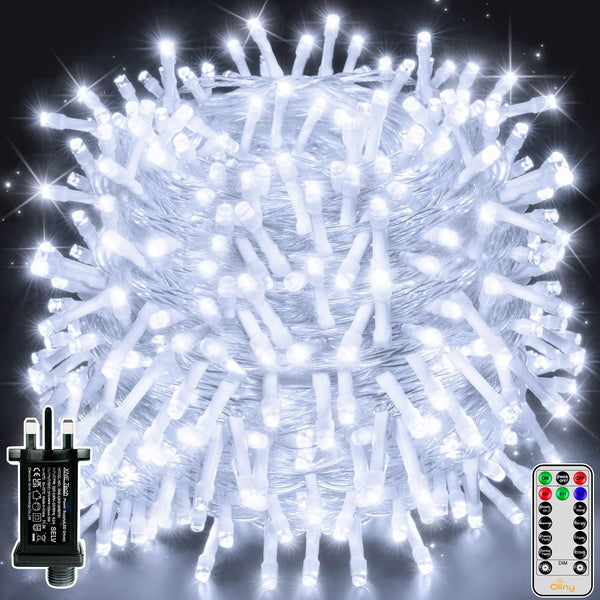 Ollny Outdoor Fairy String Lights - 80m 800 LED Long Cool White Waterproof Christmas Decoration Lights Mains Powered Plug in with Remote/Timer 8 Modes for Outside/Garden/Indoor/Wedding - Gift Guide